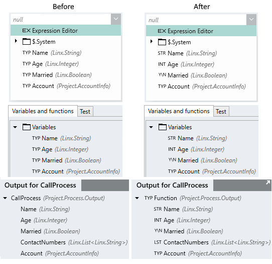 type icons