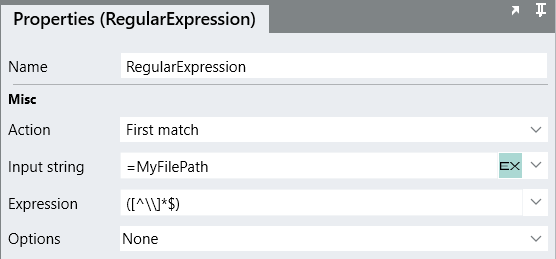 Regular Expression in Linx