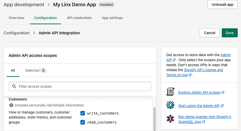 API scopes