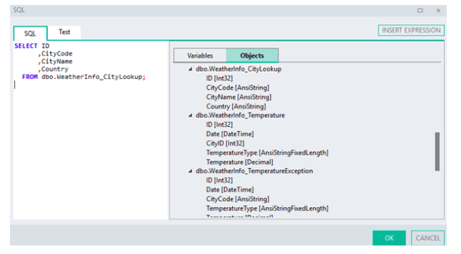 SQL editor with a query 